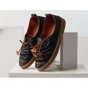 Spring Step Berna Women's 39/ 8.5 Soft Black Leather Lace Up Comfort Shoes